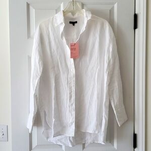 Quince 100% European Linen Long Sleeve Shirt - White